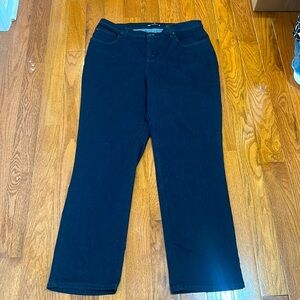 LEE RELAXED FIT WAIST POCKETS ZIPPER DENIM JEANS STRETCH WOMEN SIZE 16 W MEDIUM